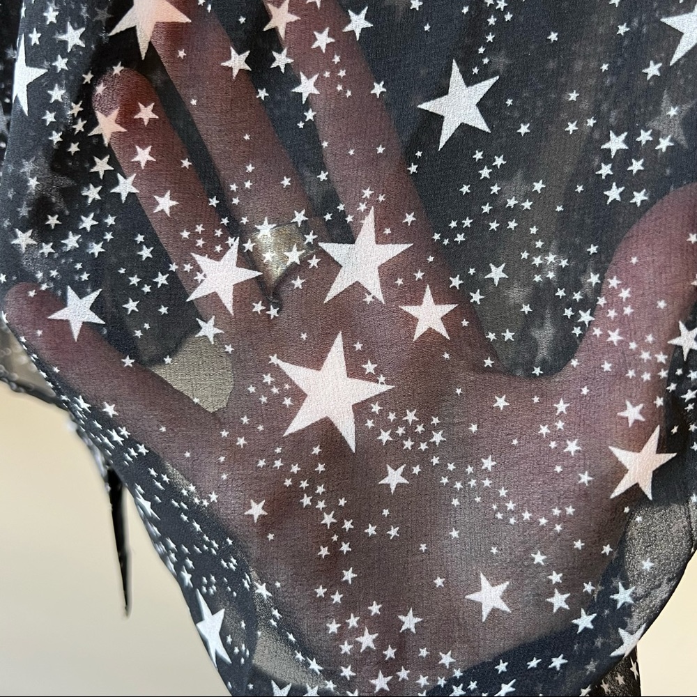 MODCLOTH Semi Sheer Button Front Stars Top✨ - Picture 3 of 4